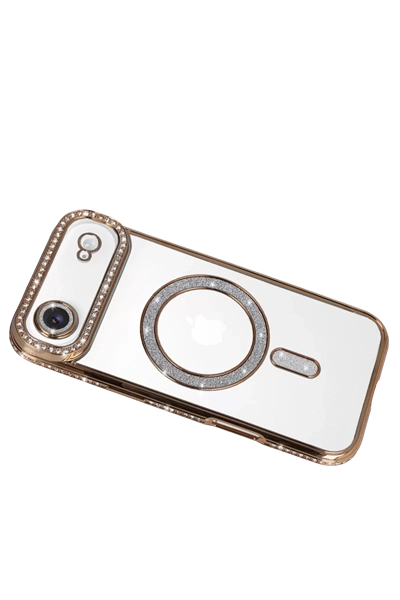 Apple iPhone 17 Air Joke Simli Magneticsafe Kılıf - Gold