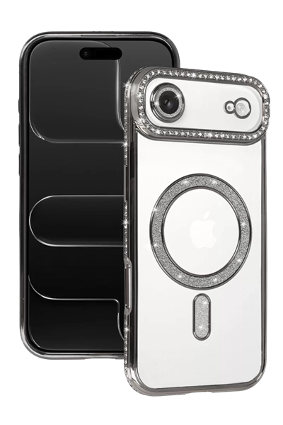 Apple iPhone 17 Air Joke Simli Magneticsafe Kılıf - Gümüş
