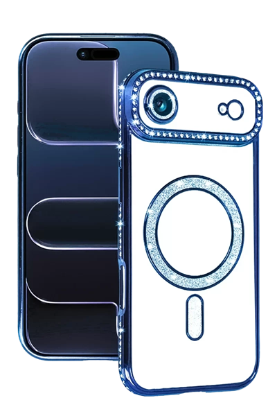 Apple iPhone 17 Air Joke Simli Magneticsafe Kılıf - Mavi