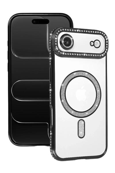 Apple iPhone 17 Air Joke Simli Magneticsafe Kılıf - Siyah