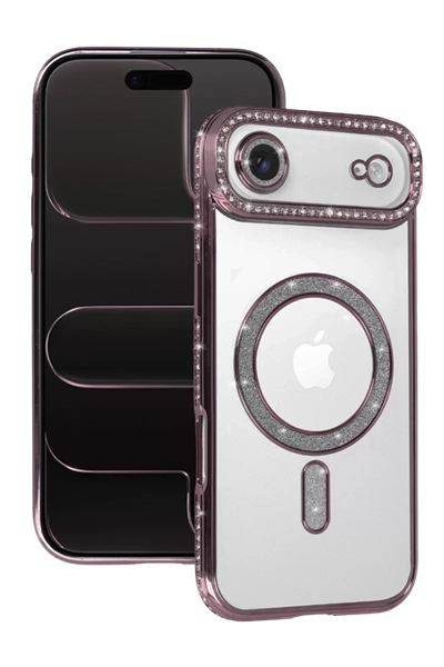 Apple iPhone 17 Air Joke Simli Magneticsafe Kılıf - Pembe