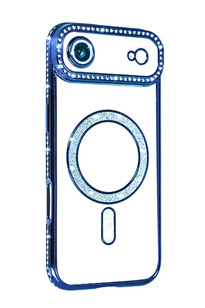 Apple iPhone 17 Air Joke Simli Magneticsafe Kılıf - Mavi