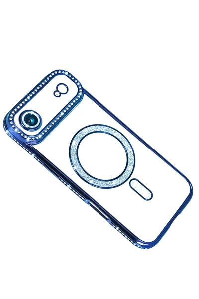 Apple iPhone 17 Air Joke Simli Magneticsafe Kılıf - Mavi