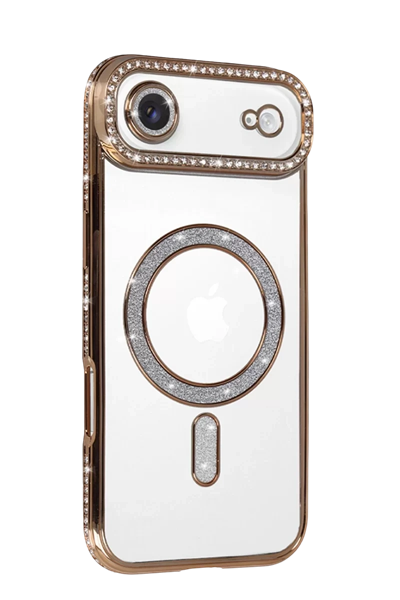 Apple iPhone 17 Air Joke Simli Magneticsafe Kılıf - Gold