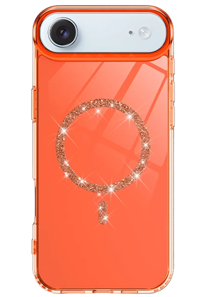Apple iPhone 17 Air Live Diamond Magsafe Kapak - Turuncu