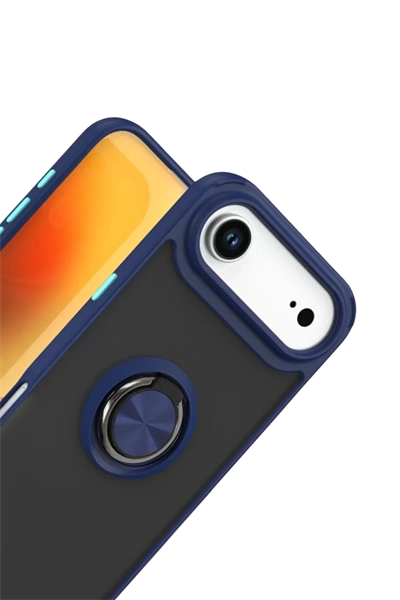 Apple iPhone 17 Air Montreal Yüzüklü Silikon Kapak - Lacivert