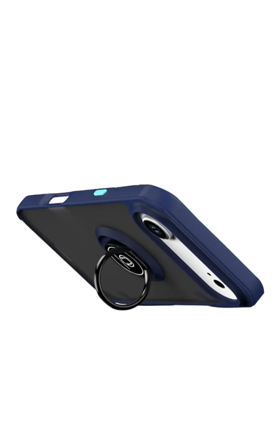 Apple iPhone 17 Air Montreal Yüzüklü Silikon Kapak - Lacivert