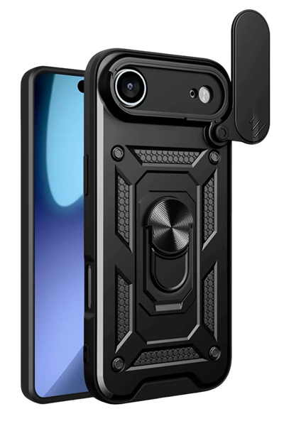 Apple iPhone 17 Air Pars Lens Yüzüklü Silikon - Siyah