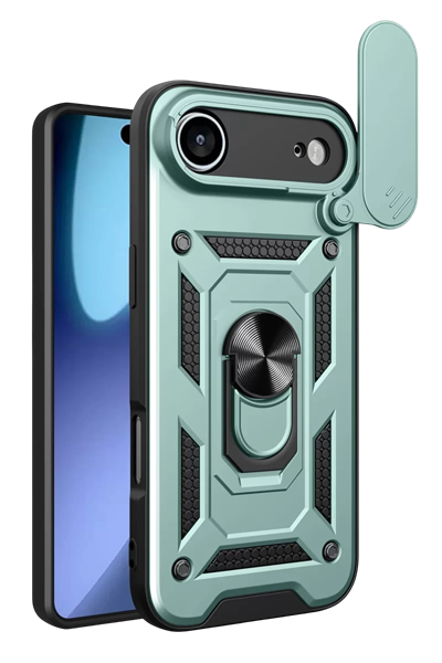 Apple iPhone 17 Air Pars Lens Yüzüklü Silikon - Yeşil