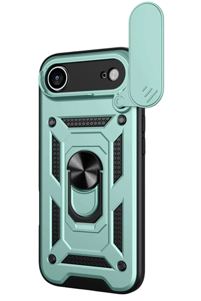 Apple iPhone 17 Air Pars Lens Yüzüklü Silikon - Yeşil