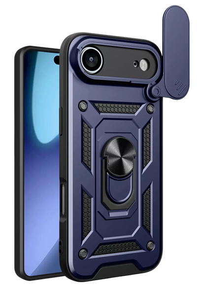Apple iPhone 17 Air Pars Lens Yüzüklü Silikon - Lacivert