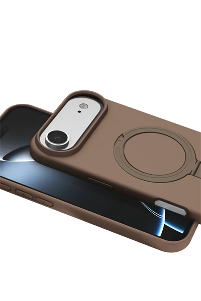 Apple iPhone 17 Air Regal Magsafe Standlı Kapak - Çöl Titanyum