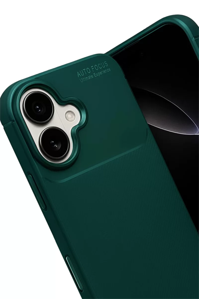 Apple iPhone 17 Auto Focus Karbon Kapak - Koyu Yeşil