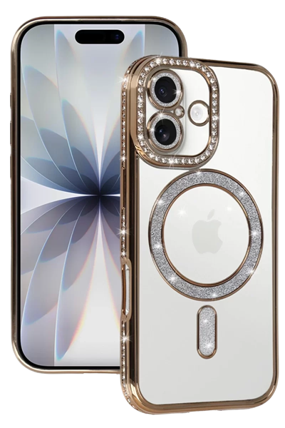 Apple iPhone 17 Joke Simli Magneticsafe Kılıf - Gold