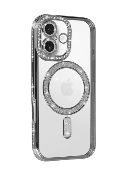 Apple iPhone 17 Joke Simli Magneticsafe Kılıf - Gümüş