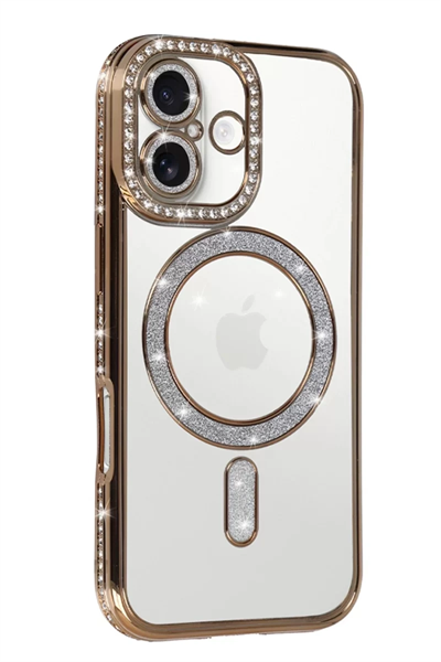 Apple iPhone 17 Joke Simli Magneticsafe Kılıf - Gold