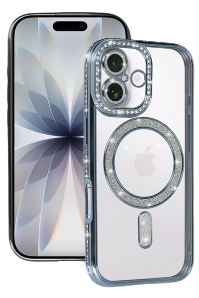 Apple iPhone 17 Joke Simli Magneticsafe Kılıf - Mavi