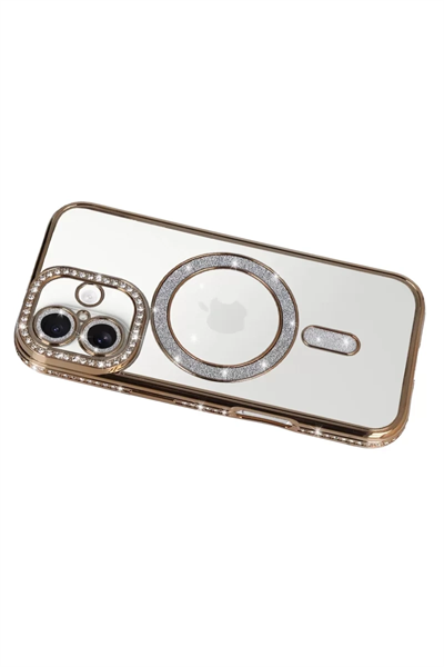Apple iPhone 17 Joke Simli Magneticsafe Kılıf - Gold