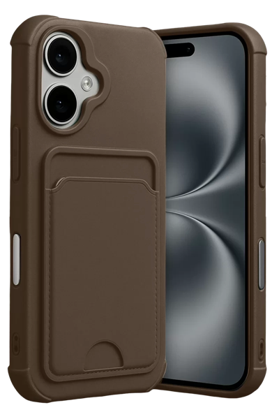 Apple iPhone 17 Kelvin Kartvizitli Silikon - Kahverengi