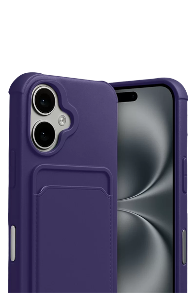 Apple iPhone 17 Kelvin Kartvizitli Silikon - Derin Mor