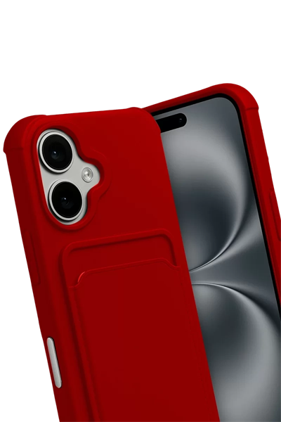 Apple iPhone 17 Kelvin Kartvizitli Silikon - Kırmızı