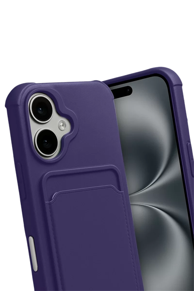 Apple iPhone 17 Kelvin Kartvizitli Silikon - Derin Mor