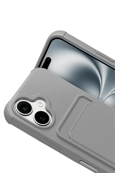 Apple iPhone 17 Kelvin Kartvizitli Silikon - Gri