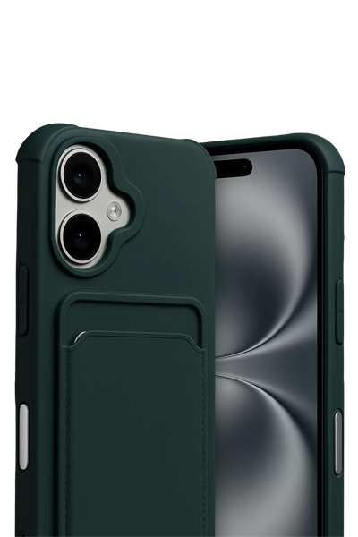Apple iPhone 17 Kelvin Kartvizitli Silikon - Koyu Yeşil