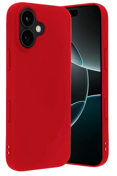 Apple iPhone 17 Nano içi Kadife Silikon - Kırmızı