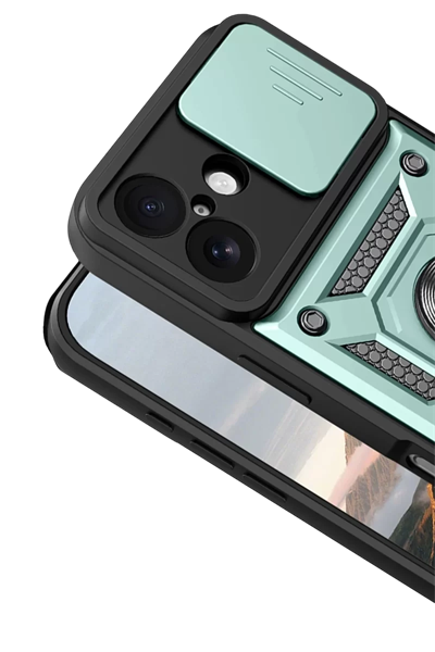 Apple iPhone 17 Pars Lens Yüzüklü Silikon - Yeşil