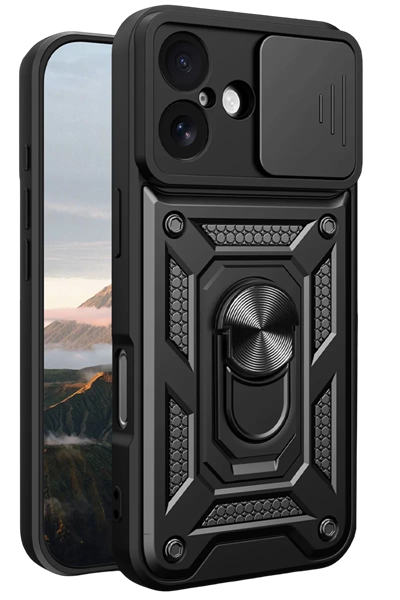 Apple iPhone 17 Pars Lens Yüzüklü Silikon - Siyah