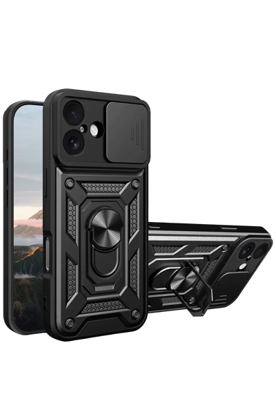 Apple iPhone 17 Pars Lens Yüzüklü Silikon - Siyah