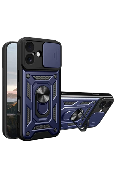 Apple iPhone 17 Pars Lens Yüzüklü Silikon - Lacivert