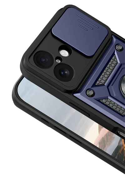 Apple iPhone 17 Pars Lens Yüzüklü Silikon - Lacivert