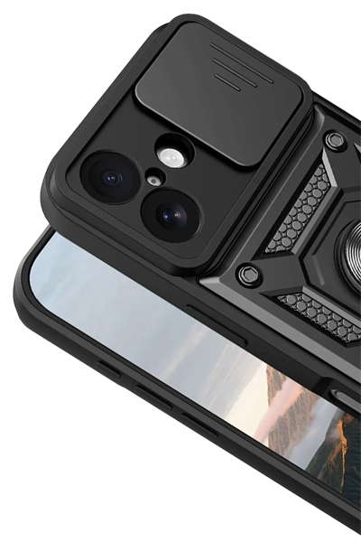 Apple iPhone 17 Pars Lens Yüzüklü Silikon - Siyah