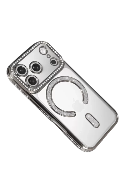 Apple iPhone 17 Pro Joke Simli Magneticsafe Kılıf - Gümüş