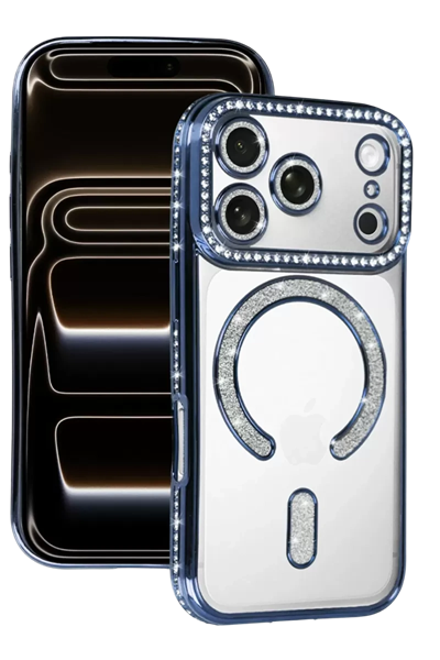 Apple iPhone 17 Pro Joke Simli Magneticsafe Kılıf - Mavi