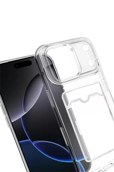 Apple iPhone 17 Pro Kart Şeffaf Silikon - Şeffaf