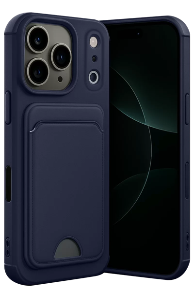 Apple iPhone 17 Pro Kelvin Kartvizitli Silikon - Lacivert