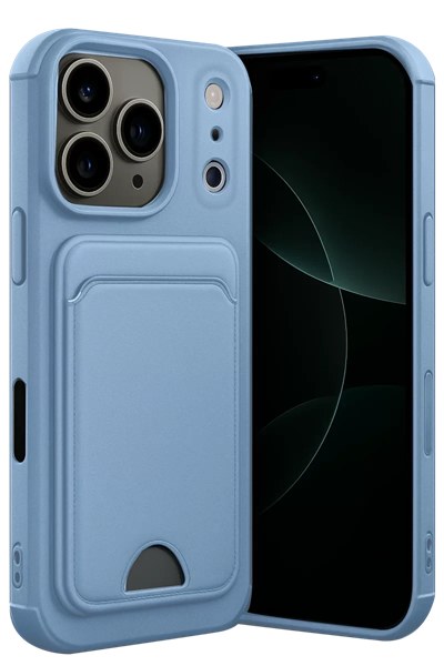 Apple iPhone 17 Pro Kelvin Kartvizitli Silikon - Mavi