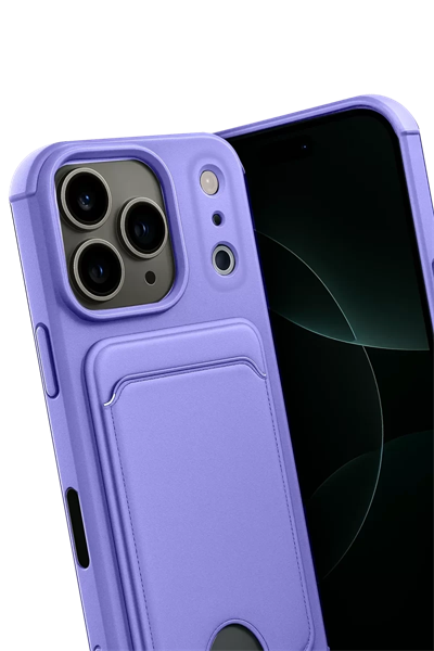 Apple iPhone 17 Pro Kelvin Kartvizitli Silikon - Lila