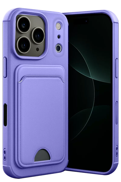 Apple iPhone 17 Pro Kelvin Kartvizitli Silikon - Lila