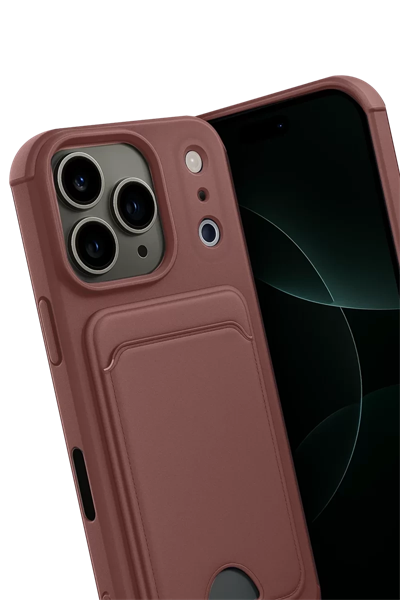 Apple iPhone 17 Pro Kelvin Kartvizitli Silikon - Bordo