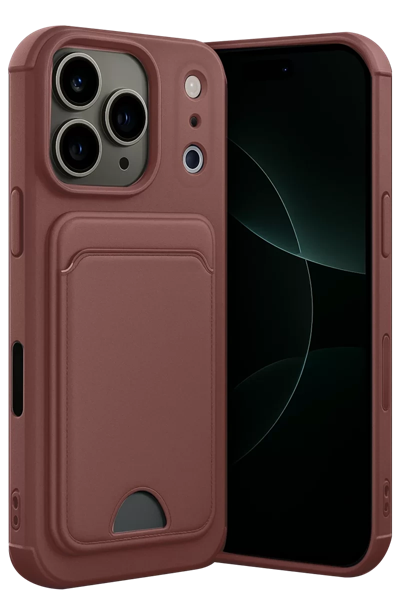 Apple iPhone 17 Pro Kelvin Kartvizitli Silikon - Bordo