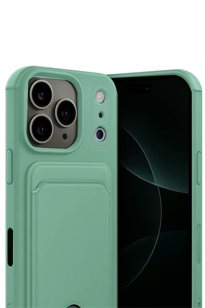 Apple iPhone 17 Pro Kelvin Kartvizitli Silikon - Açık Yeşil
