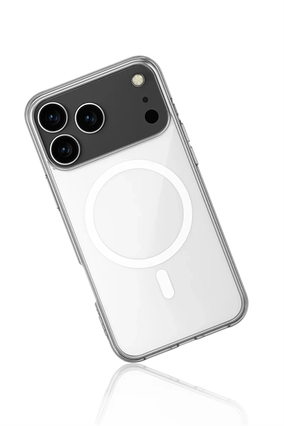 Apple iPhone 17 Pro Kılıf Magneticsafe Şeffaf Silikon - Şeffaf