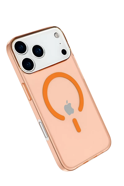 Apple iPhone 17 Pro Kılıf Pc Real Magsafe Kapak - Turuncu