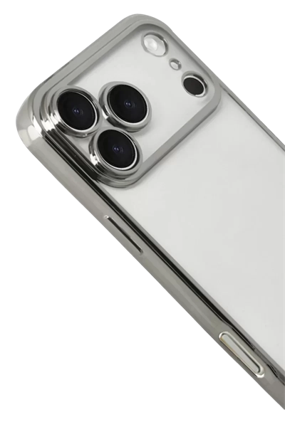 Apple iPhone 17 Pro Lensli Silikon - Gümüş