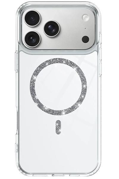 Apple iPhone 17 Pro Live Diamond Magsafe Kapak - Şeffaf
