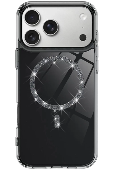 Apple iPhone 17 Pro Live Diamond Magsafe Kapak - Siyah